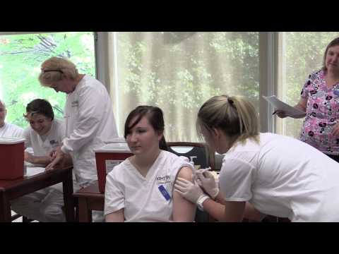 College Nursing Students Giving Flu Shots