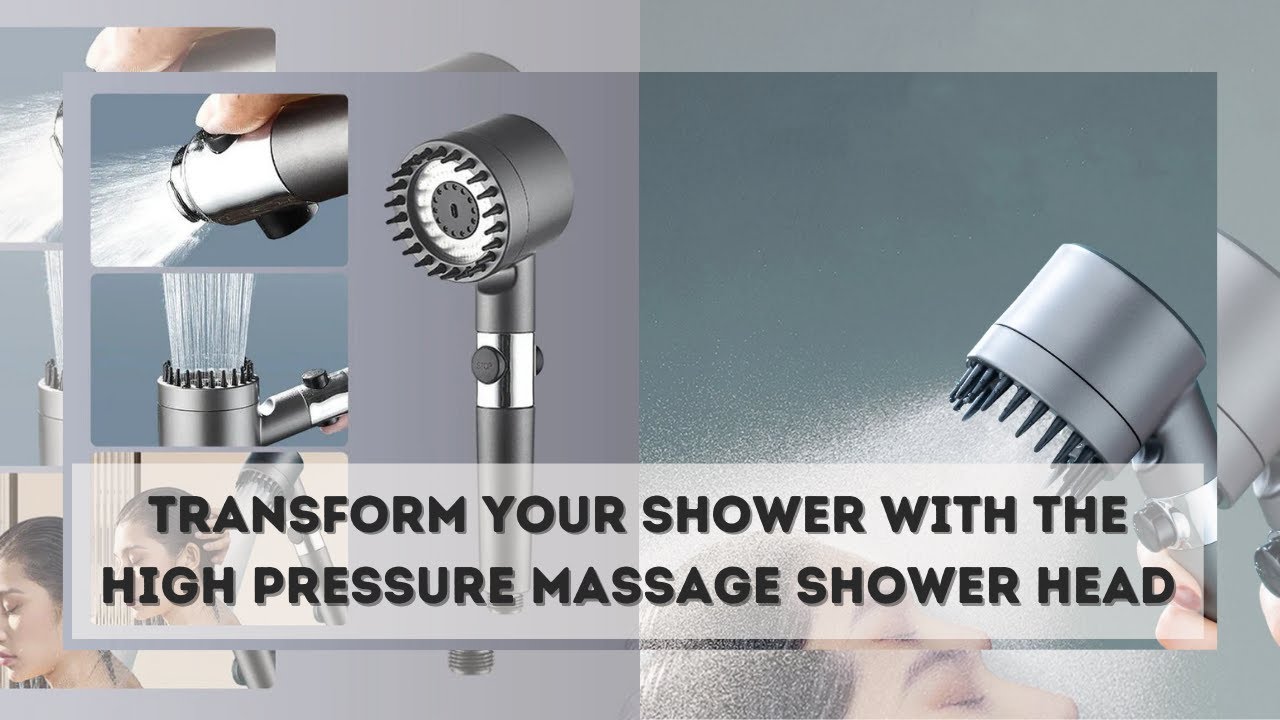 High Pressure Massage Shower Head Handheld 3 Spray Mode Showerhead