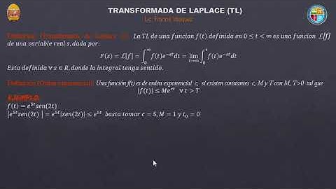 Transformada de Laplace (definicion y ejemplos)
