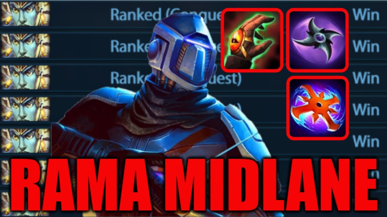 This god is insane in mid, Rama Midlane - Smite Grandmasters Ranked ...