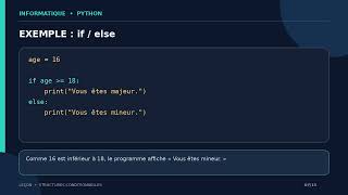 Les conditions if, elif et else en Python | Leçon 07 d'informatique