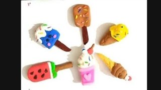 How to make different types of ice cream with clay 🍨