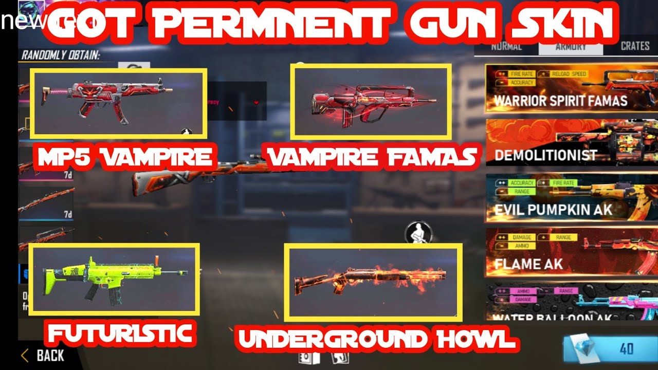 Garena free fire !! got permanent gun skin !! in few diamonds