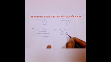 the volume of a cube is 64 cm³. find its surface area @ntrsolutions