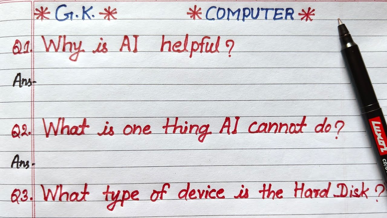 gk computer question answer | why ai is useful | what is one thing ai ...