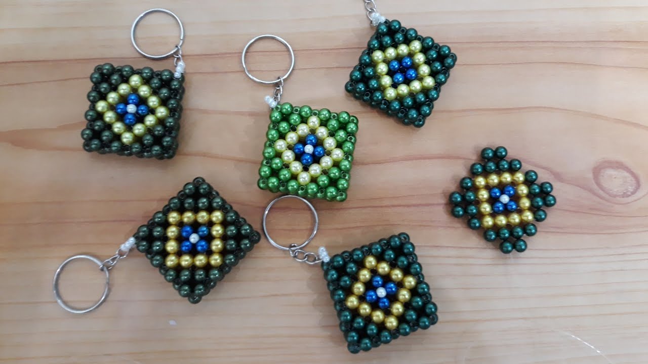 Chaveiro de pérolas - Bandeira do Brasil