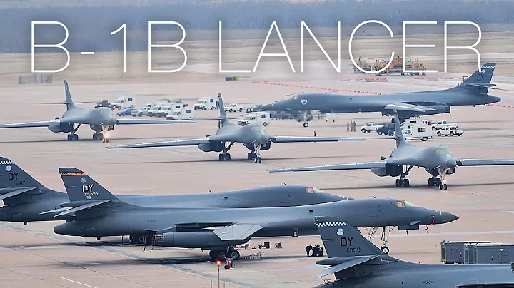 B-1B Lancer Strategic Bomber Afterburner Takeoff F...
