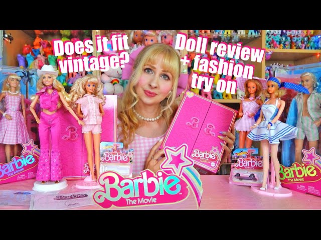 Barbie The Movie doll + fashion pack review and try on 70s, 80s, 90s  Barbies - Vintage doll fit? 