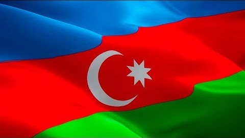 Azerbaijan flag closeup 1080p Full HD 1920X1080 footage video waving in wind. Azerbaijan flag HD
