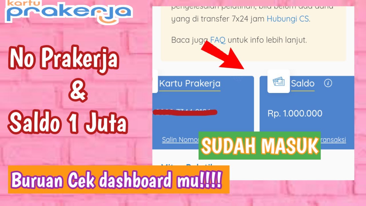  Nomor  Kartu  Prakerja Dan Saldo 1  000 000 Sudah Masuk Cek 