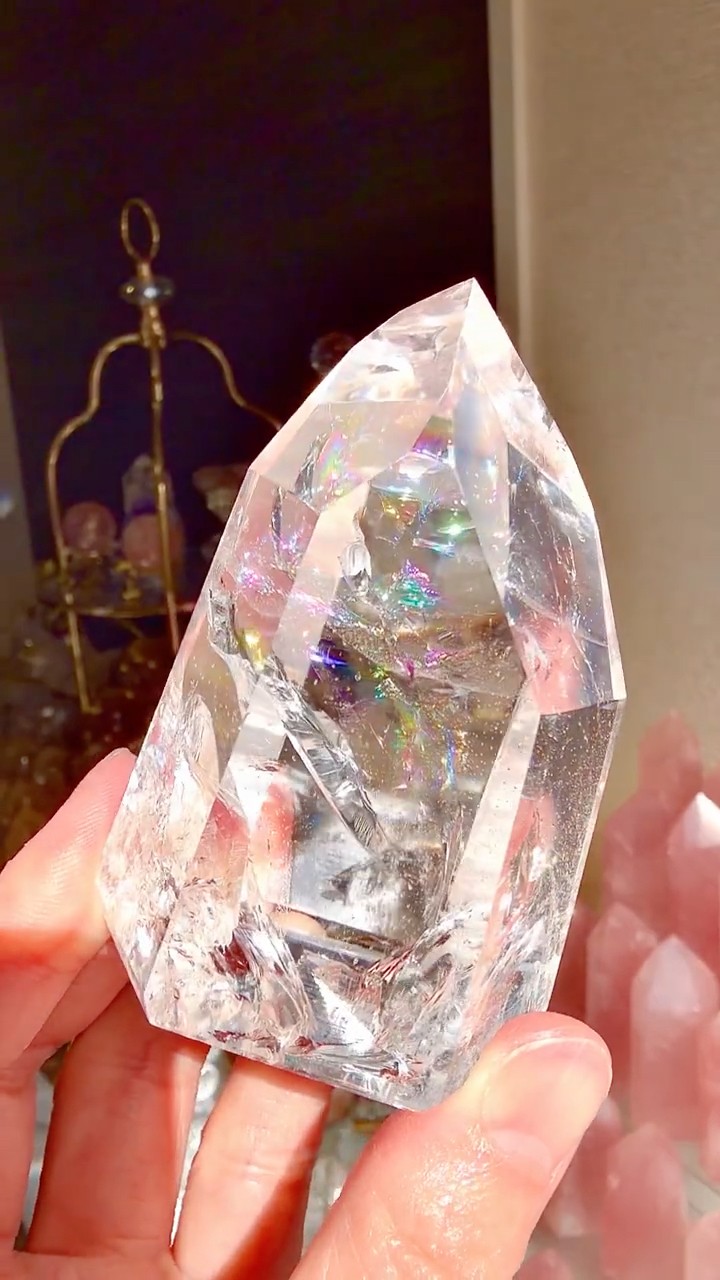 バイーア州アレグレ産 レインボーレムリアンシードポイント#水晶