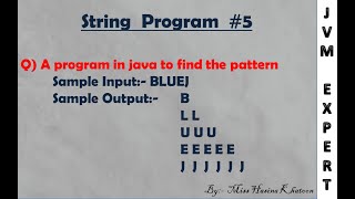 Java Program To Form Pattern  Part -5 || Java Program To Form Pattern By Using String Function