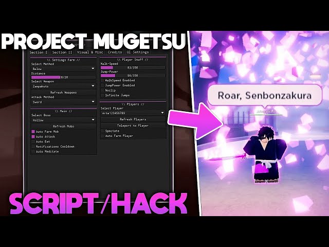 NEW!] ROBLOX Project Mugetsu Script Hack GUI : Auto Farm, Kill Aura, Item  Hack! *2023* 