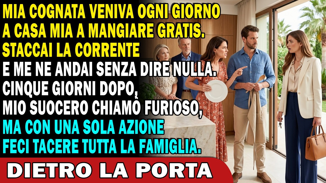 Mia cognata veniva a scroccare la cena ogni singolo giorno, entrava in casa con le sue chiavi e si serviva da sola. Una sera ho staccato la corrente dell’appartamento, ho preso una valigia e me ne...