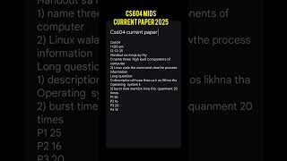 cs604 mids current paper 2025 #vu #vuexams #cs604