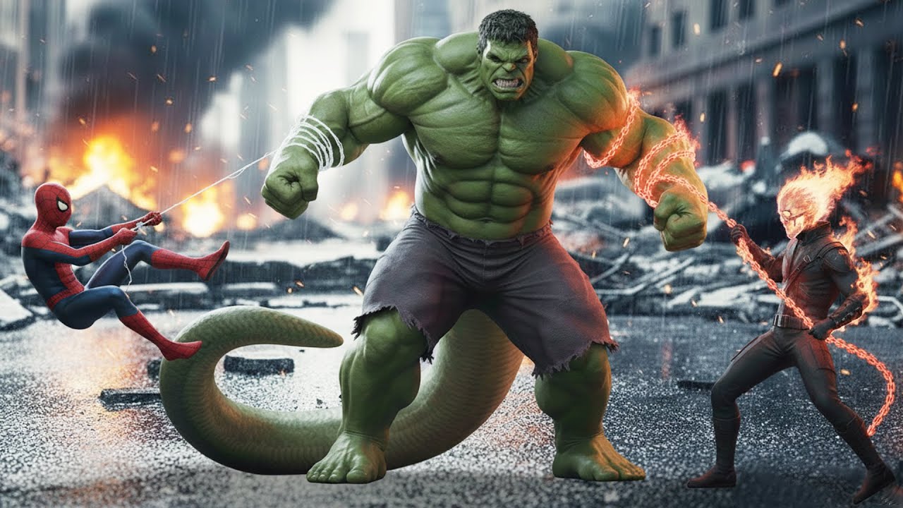 HULK MEDUSA VS. SPIDER-MAN & GHOST RIDER! EPIC SHOWDOWN! Joker's Medusa Hulk Unleashed! | Team Up!