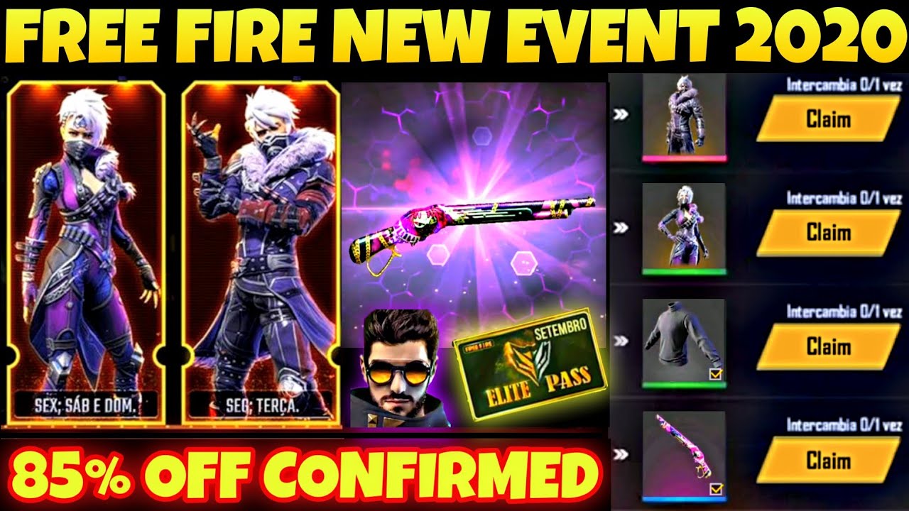 Free Fire 3 Phase Discount Event Free Elite Pass M1887 Flip The Card Event Free Fire New Event Youtube