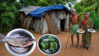 100years Old Grandma & Grandpa Lifestyle || Cooking Fish With Capcicum Curry And Eating || Hard Life