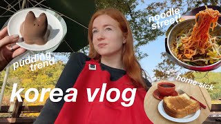 solo trip to gwangju, home sick, crochet an ugly scarf w/ me, viral cafes, street food ☕ korea vlog