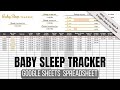 Baby Sleep Tracker Spreadsheet (Google Sheet) - tracks up to 2 Naps and 8 Wake Up Times