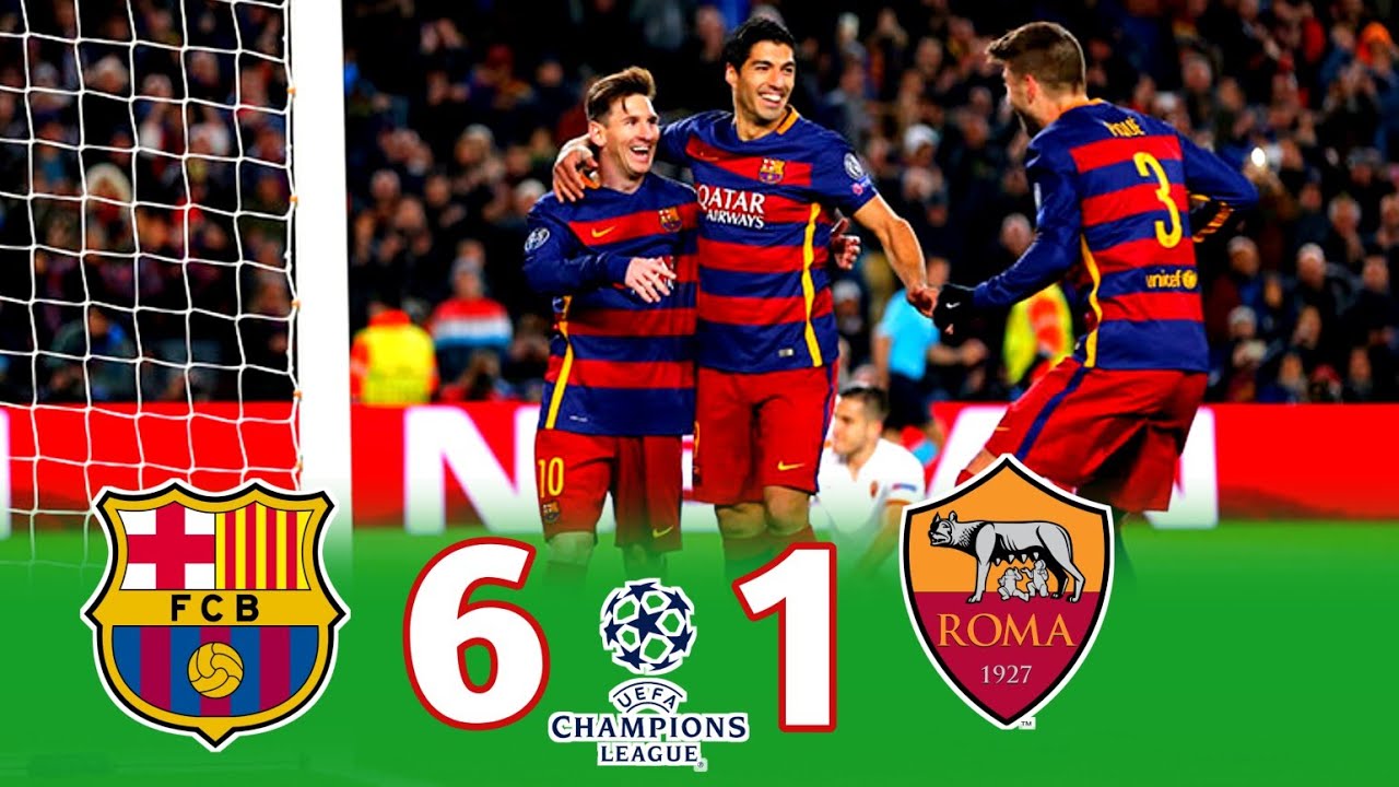 Barcelona 6 × 1 Roma | Champions League 2015/2016 Extended Highlights & Goals HD (MSN)