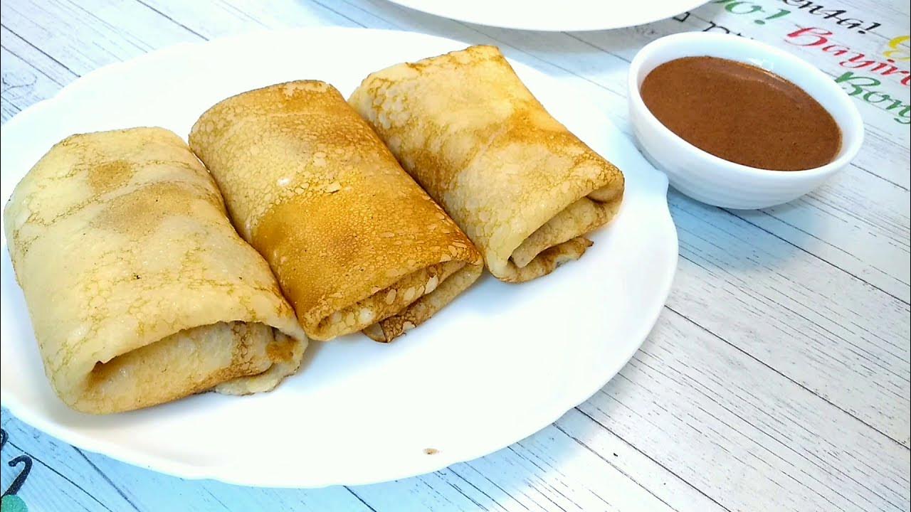 Блинчики с творогом и шоколадным соусом! | Невероятно вкусные ...