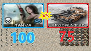 Tanya vs Apocalypse - hard battle - same cost - Red Alert 2 MO