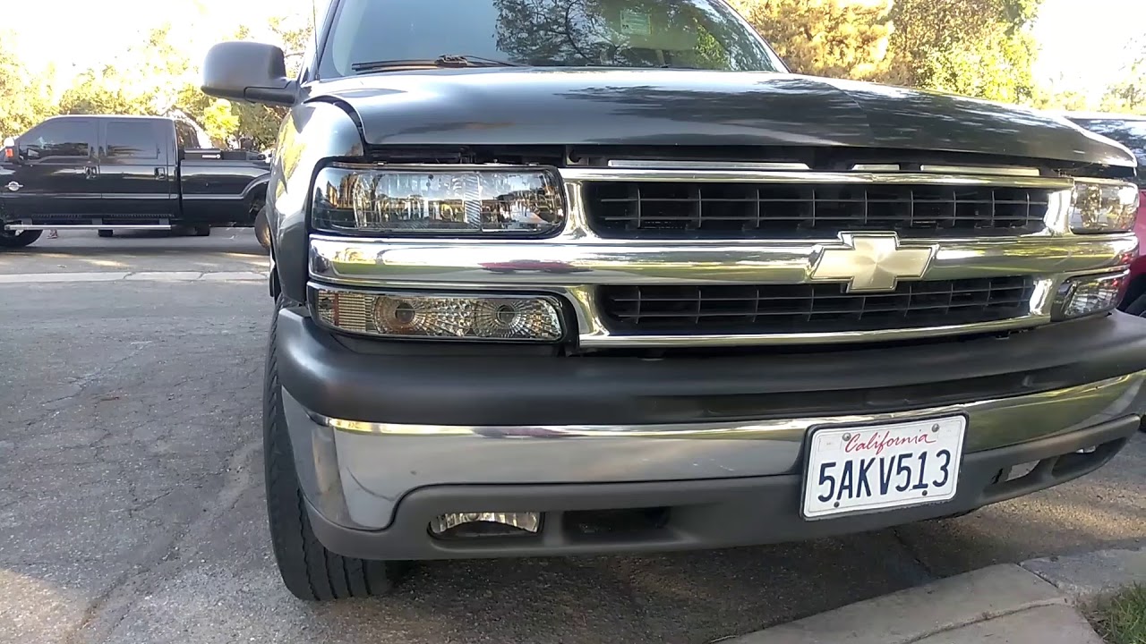 2003 Chevy Tahoe headlights downgrade - YouTube