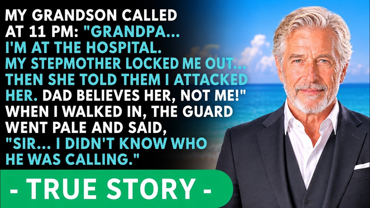 My grandson called me at 11 p.m., gasping for air, and whispered, "Grandpa, please come. I didn't touch her." When I reached the hospital, I found him shaking in a thin blanket, bruises on his jaw...