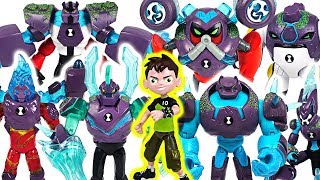 Ben 10 Omni-Enhanced Shock Rock, Overflow, Diamondhead transform! Defeat dinosaurs! #DuDuPopTOY