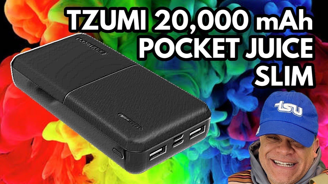 Pocket Juice Slim Pro 20,000mAh, Portable Power Bank and Charger with Dual  USB Ports, Black