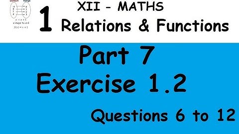 Kerala State 12th maths - Relations & Functions in Malayalam - Part 7 - Exercise 1.2
