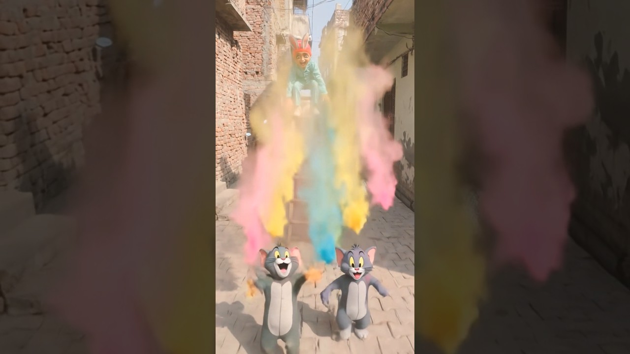 Holi festival !! enjoy friends Tom and Jerry Holi festival !! 