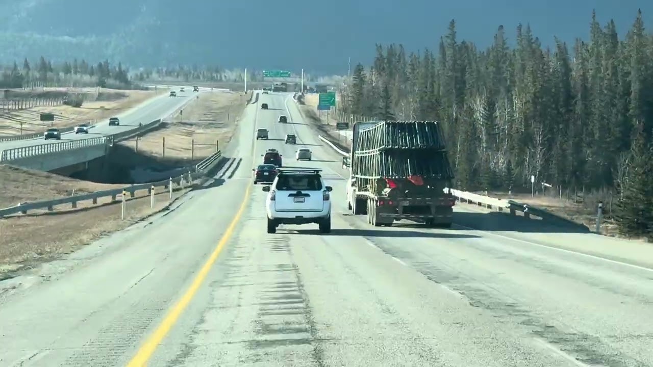 Trans-canada Highway going to Canmore rocky mountain view