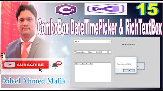 How To Add Combo Box Date Time Picker Rich Text Box On Form In C Urdu Hindi P15