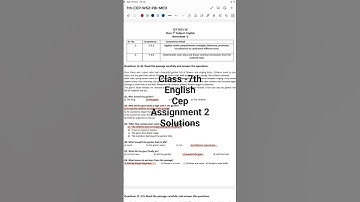 class 7th cep ENGLISH assignment -2 SOLUTION  #pseb  #ENGLISH