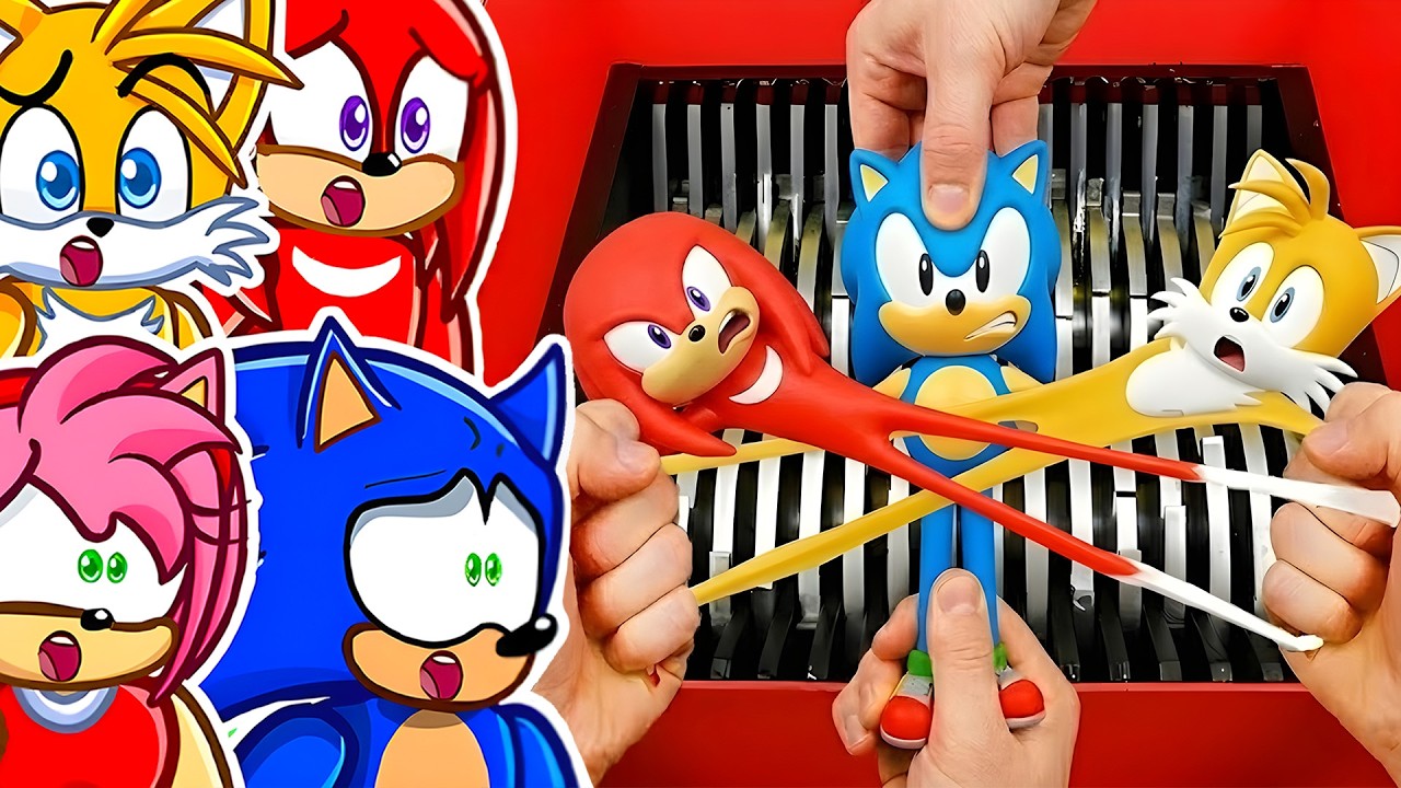 STRETCHY SONIC and TAILS and KNUCKLES vs SHREDDER!!