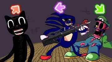 FNF Character Test  Gameplay VS Playground l VS CARTOON CAT l VS SUNIC l VS LUIGI