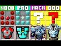 MEGA ARMOR CRAFTING CHALLENGE in Minecraft NOOB vs PRO vs HACKER vs GOD 100% trolling