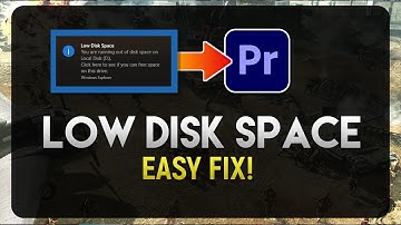 How to Fix Low Disk Space Error in Adobe Premiere Pro [EASY]
