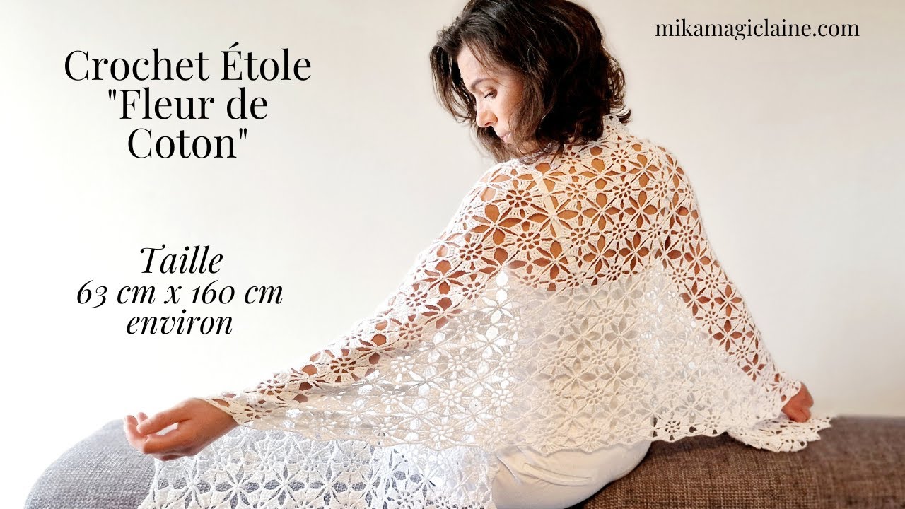 CROCHET ÉTOLE "FLEUR DE COTON"