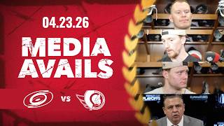 Brady Tkachuk, Tim Stützle, Thomas Chabot, Travis Green Postgame Media vs CAR