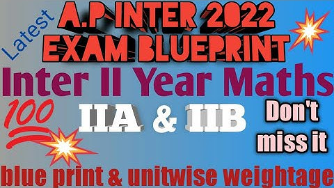 AP INTER 2023|2ndYear Maths IIA,IIB Blue Print & Unitwise @AyaansMath