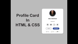 Simple Profile Card using CSS and HTML in URDU HINDI |