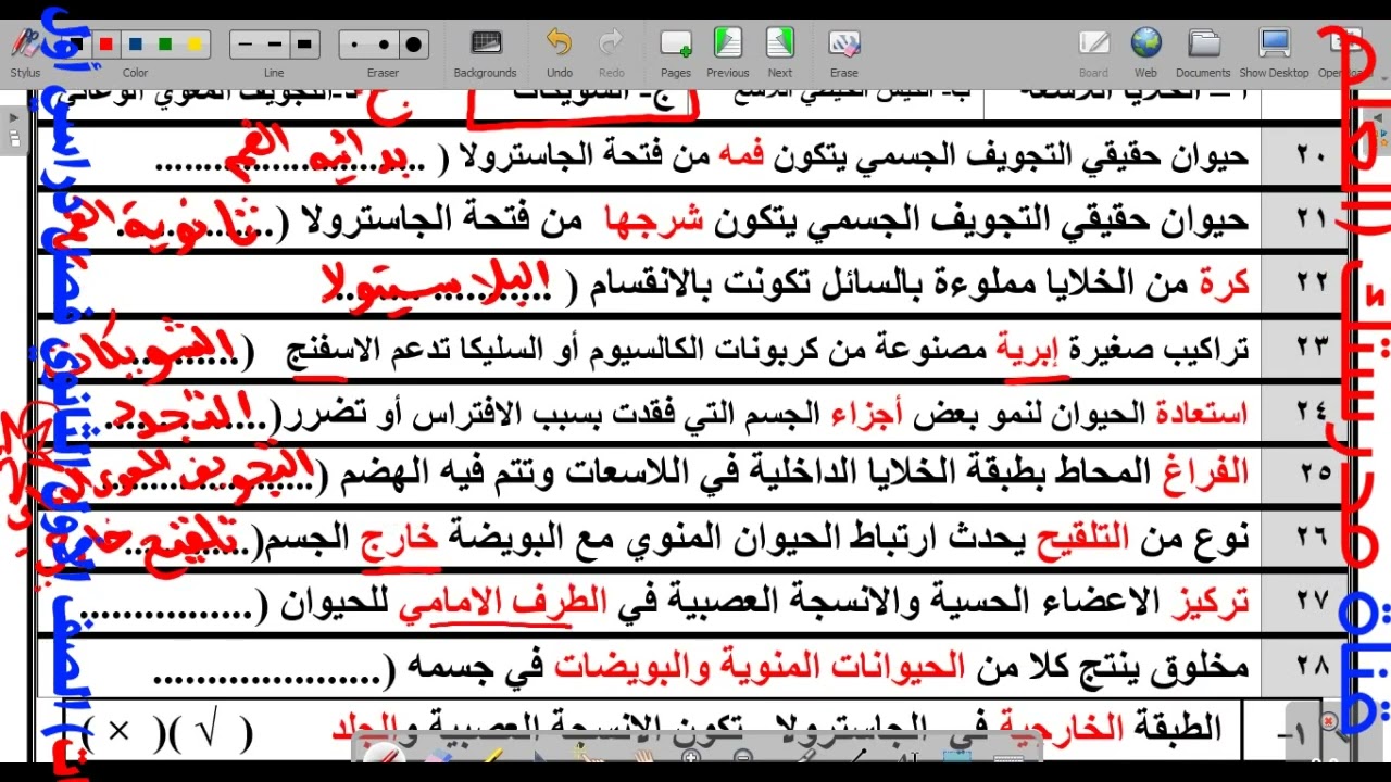 مراجعة وحل اسئلة الفصل السادس أحياء 1 1 خصائص الحيوان الفصل الدراسي الأول 1444