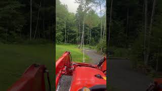 Kubota L3902 pulls over a tree with Norton’s Tree.