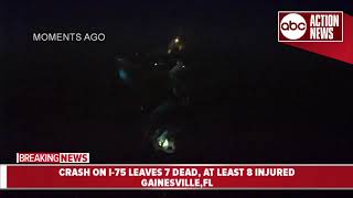 Action Air 1 over scene of fiery fatal crash on I-75