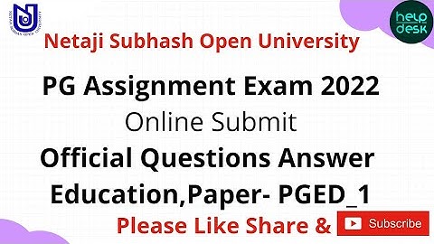 Nsou Pg Education PGED-1 Assignment | Assignment Question Answer 2022#nsou#assignment#pg#education