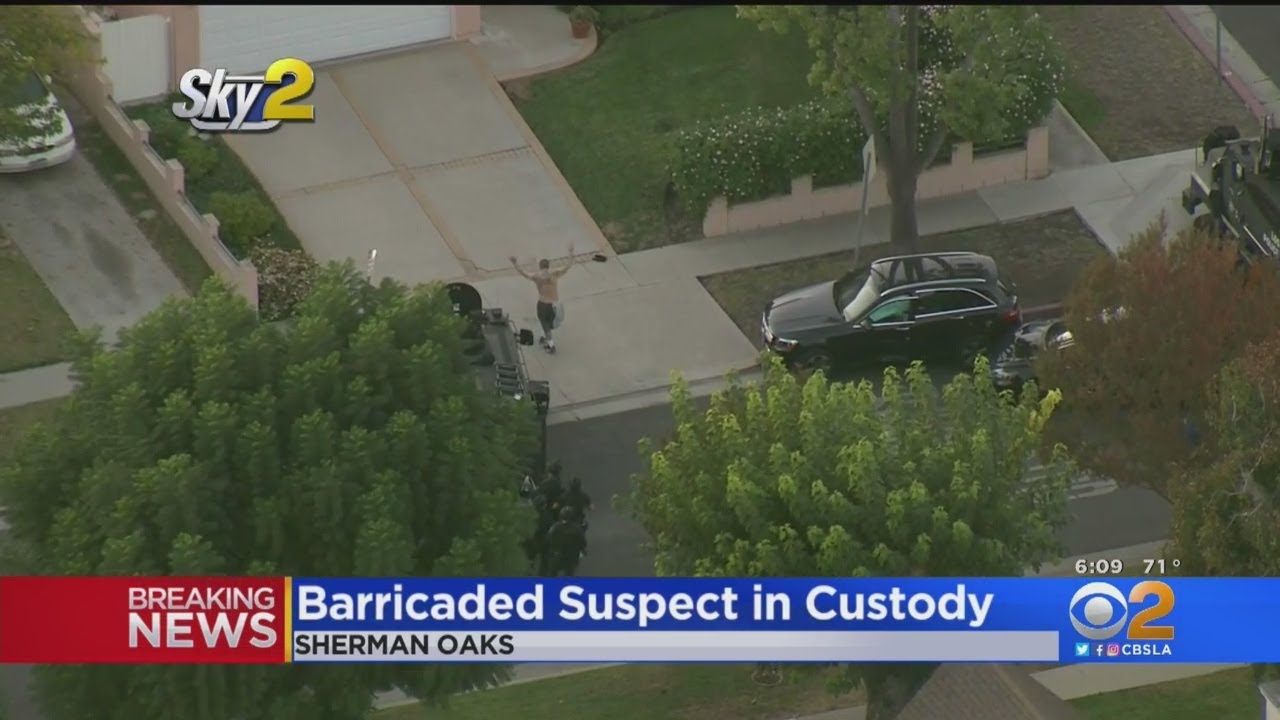 Pursuit Suspect Arrested After Barricade In Sherman Oaks Home - YouTube
