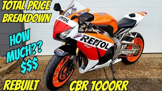 Wrecked 2009 CBR 1000RR Rebuild Cost! (Complete Price Breakdown)